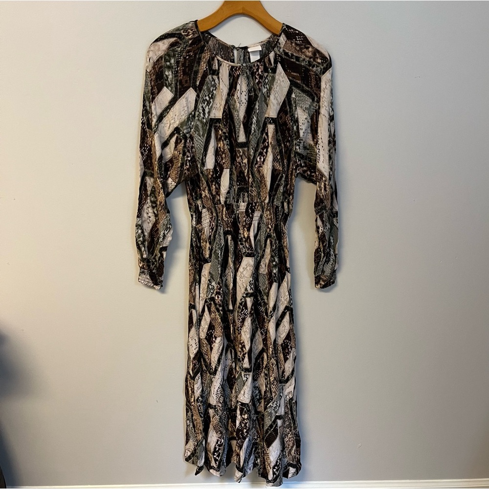 H&M snake print midi long line dress XS